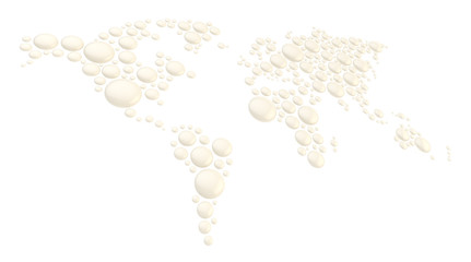 World map made of round shapes