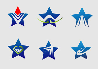 Collection star logo icon element set
