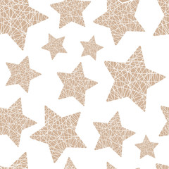 Obraz premium eamless pattern Christmas five-pointed stars 