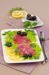 carpaccio of tuna