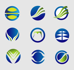 Round logo icon element set