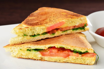 Healthy veggie panini sandwiches