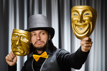 Funny concept with theatrical mask