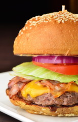 Cheese burger with a bacon