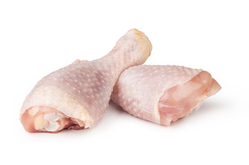 Pieces of raw chicken meat