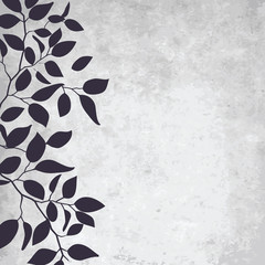 abstract grunge background with elegance leaf pattern