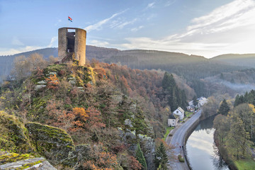 Tower of the abandoned castle Esch-sur-Sure