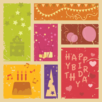 Retro Happy birthday background