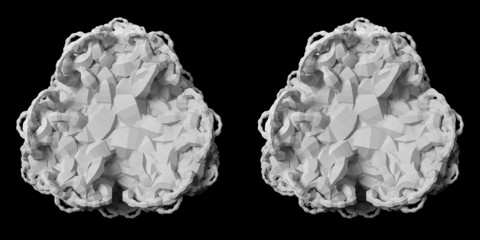 Solid 3D fractal stereo pair.