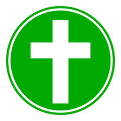 Obraz premium Religious cross button