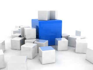 Obraz premium blue cube