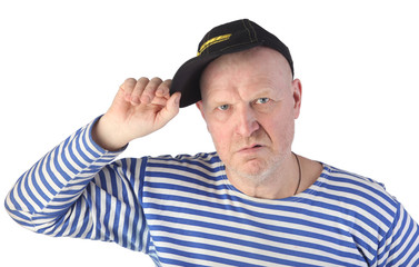 portrait of a man in a striped vest