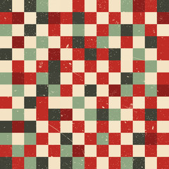 An abstract pixel art background with a grunge overlay