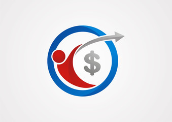 Sucsess people in business logo vector