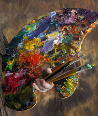 artist palette in hand