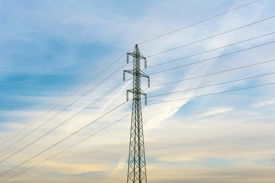 Electrical power lines. Electrical power and energy. Alternative