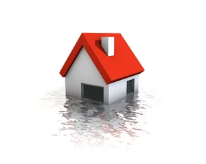 Foto auf Leinwand Hypotheek en huis onder water © emieldelange