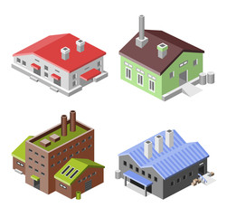 Industrial buildings isometric