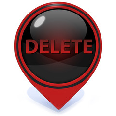 delete pointer icon on white background