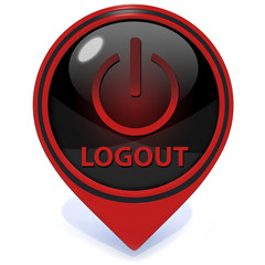 Logout pointer icon on white background