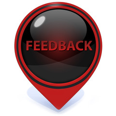 Feedback pointer icon on white background