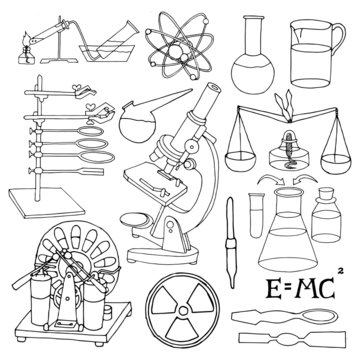 Science sketch icons