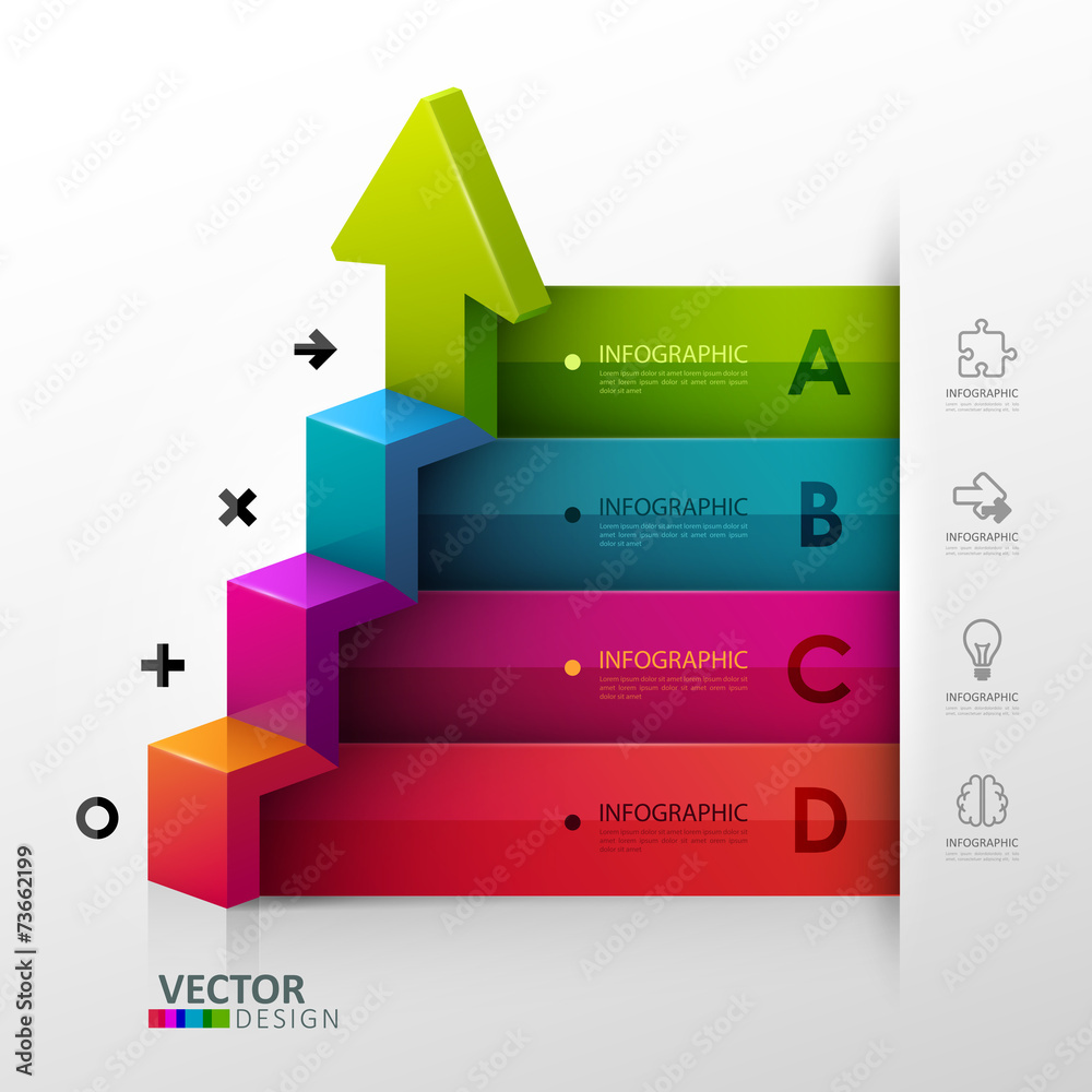 Wall mural Vector template for infographic or presentation