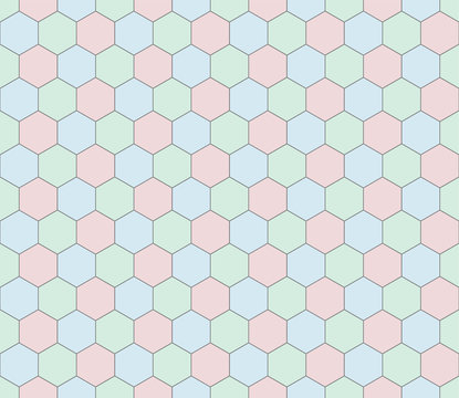 Retro geometric hexagon seamless pattern