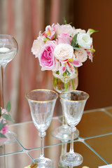 Table set for wedding reception