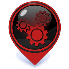 Settings pointer icon on white background