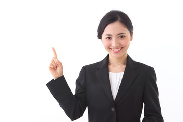 Asian businesswoman on white background