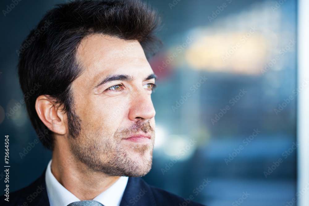 Sticker handsome businessman portrait