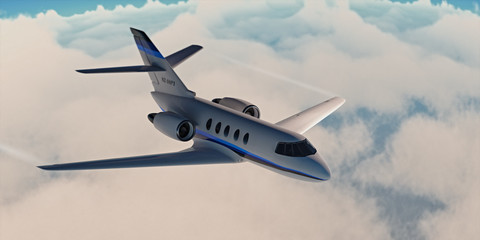 Jet over clouds