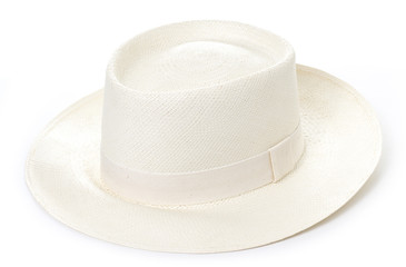 White Panama Hat in White background