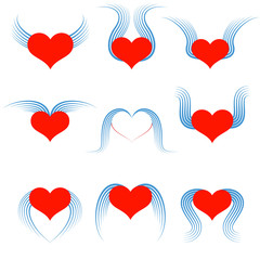Hearts with wings