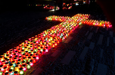 Glass candles of memory