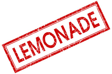 lemonade red square stamp isolated on white background