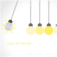 Happy new year 2015 creative greeting card design