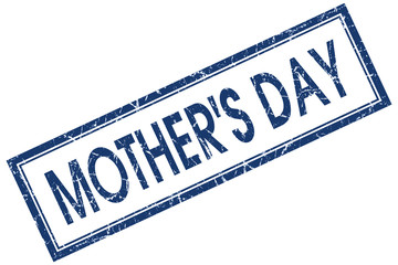 mothers day blue square stamp isolated on white background