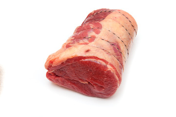 Beef brisket isolated on a white studio background.