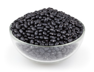 Black beans isolated on white backgroud with clipping path