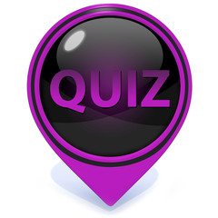 Quiz pointer icon on white background