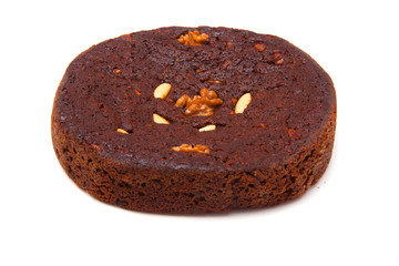 Madeira cake isolated on a  white studio background.