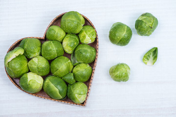fresh broccoli in heart shape