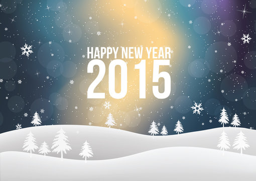 New Year 2015 Text lights effect