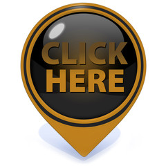 Click here pointer icon on white background