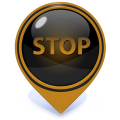 stop pointer icon on white background
