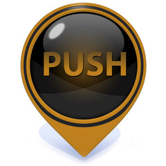push pointer icon on white background