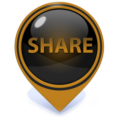 share pointer icon on white background