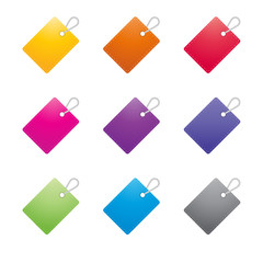 Set of color tags